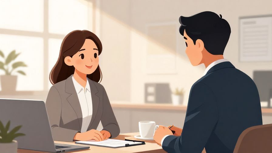 Illustration%20of%20a formal morning greeting between coworkers, office background with morning light streaming in