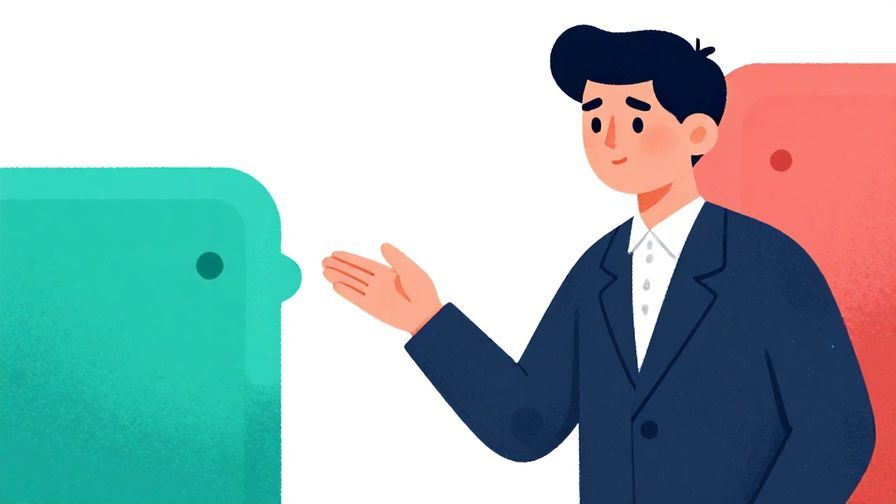 Illustration%20of%20a formal person%20gesturing%20to%20a%20small%20gap%20between%20two%20objects%2C%20calm%20expression%2C%20vibrant%20colors%2C%20illustrated%20style