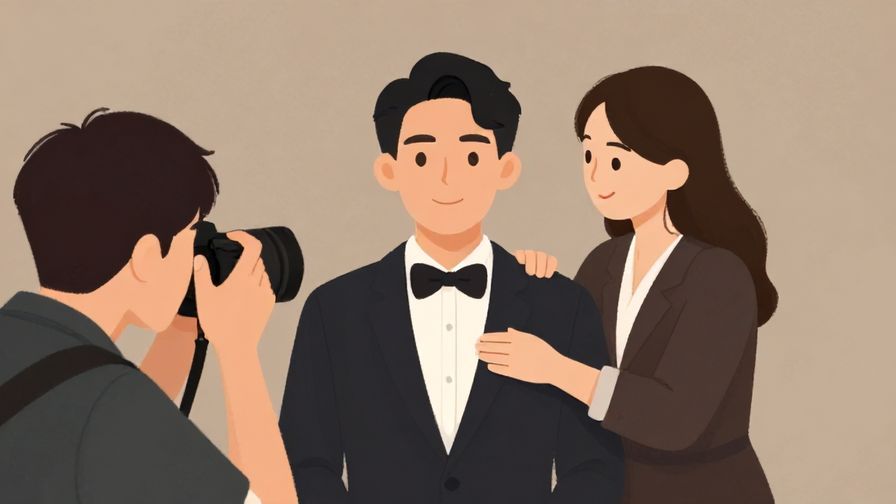 Illustration%20of%20a formal portrait session with respectful, gentle encouragement from the photographer, subtle colors