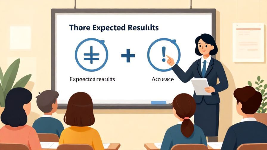 Illustration%20of%20a formal presentation revealing expected results to an attentive audience, symbolizing accuracy and professionalism. Bright colors, illustrated style