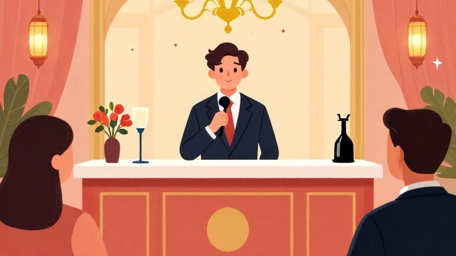 Illustration%20of%20a formal reception%20with%20a%20host%20or%20announcer%20speaking%20politely%20in%20a%20luxurious%20room%2C%20vibrant%20colors%2C%20illustrated%20style