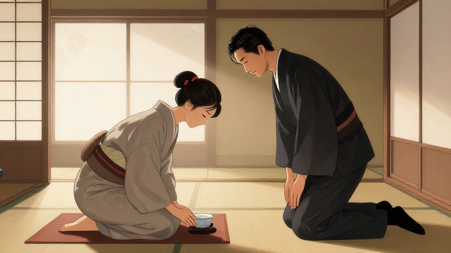 Illustration%20of%20a formal tea master bowing respectfully in a traditional Japanese room filled with morning light.%20Detailed%20and%20elegant%20illustration