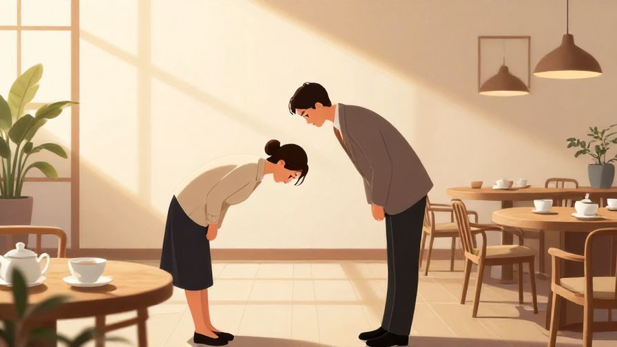 Illustration%20of%20a formal tea room with a host bowing respectfully in the afternoon light, serene and calm