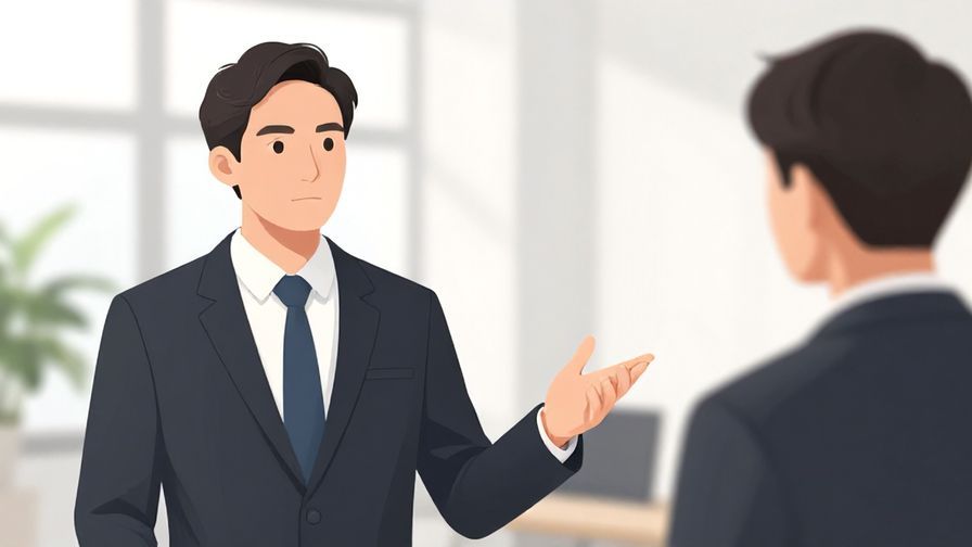 Illustration%20of%20a formal%20business%20environment%2C%20a%20person%20calmly%20explaining%20something%20serious%20to%20another%20with%20a%20neutral%20expression