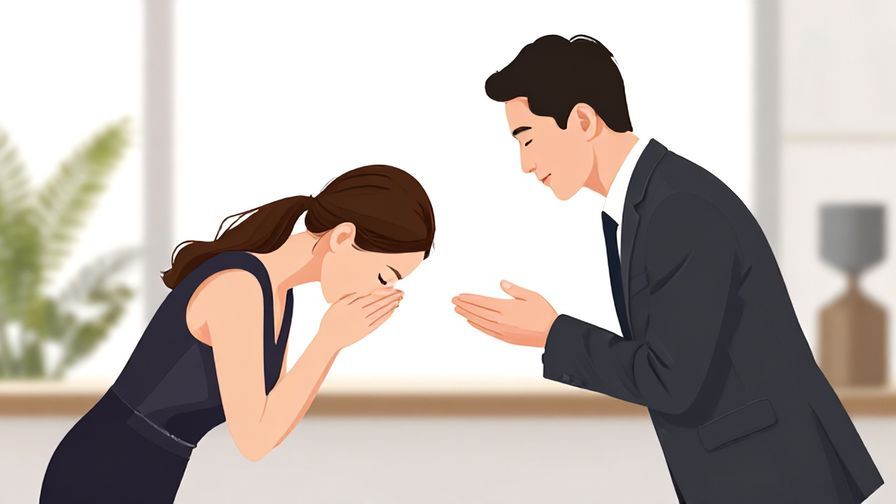 Illustration%20of%20a formally dressed person bowing slightly%2C politely requesting slow speech%2C elegant office background%2C bright lighting%2C illustrated style