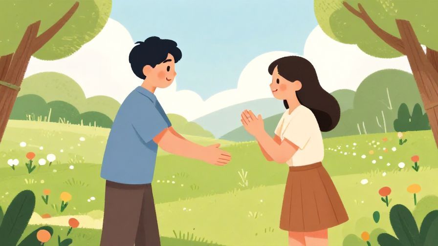 Illustration%20of%20a friend shaking another person lightly, urging them to cheer up, bright park setting