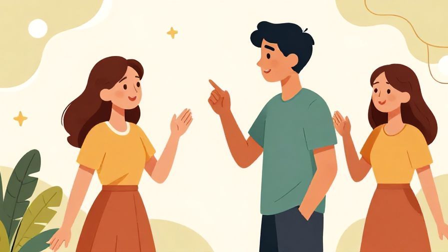 Illustration%20of%20a friend teasingly reminding another person of yesterday’s event, bright and cheerful colors, lively scene