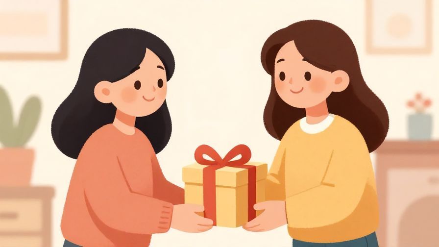 Illustration%20of%20a friendly character handing a gift back with a warm smile in a cozy indoor setting, soft pastel colors