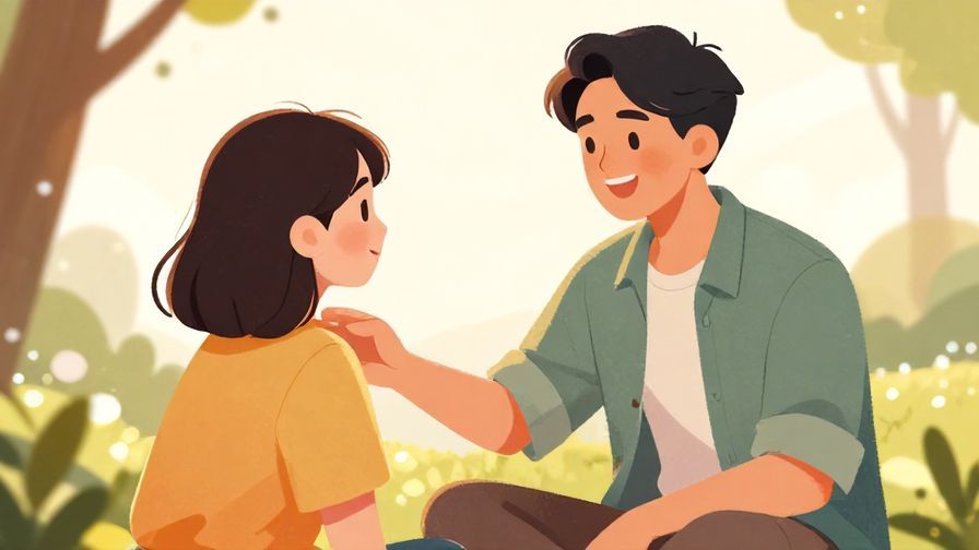 Illustration%20of%20a friendly mentor encouraging a young person, outdoor casual setting with warm sunlight