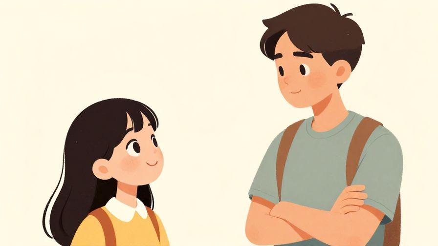 Illustration%20of%20a girl looking up admiringly at her friend who appears confident and caring, with soft pastel background