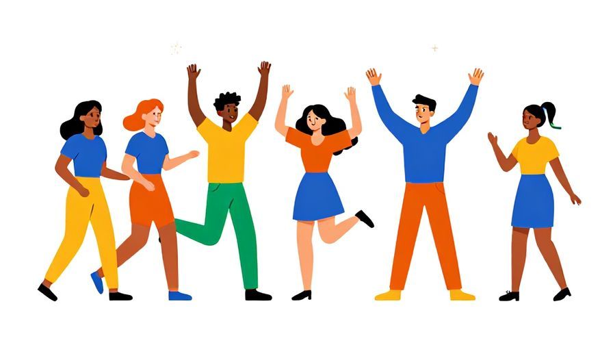 Illustration%20of%20a group having fun, while one person looks out of place, colorful and friendly style