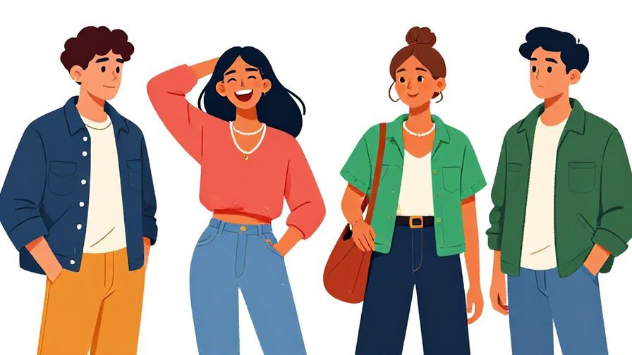 Illustration%20of%20a group laughing while one person looks clueless, casual street style, vibrant colors