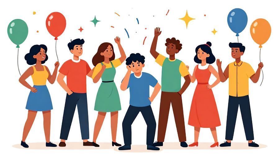 Illustration%20of%20a group%20building%20up%20a%20good%20mood%20with%20one%20person%20suddenly%20ruining%20it%2C%20colorful%20party%20setting