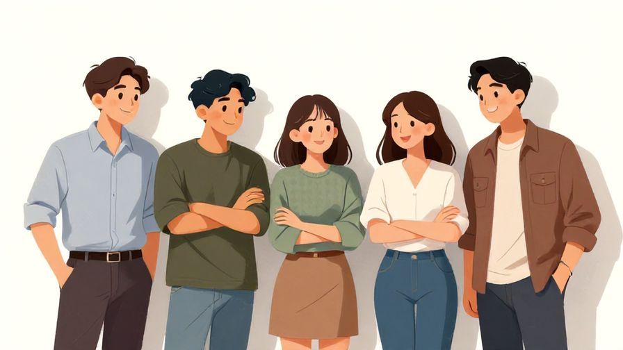 Illustration%20of%20a group%20of young coworkers smiling and leaning against a wall, taking a quick break, illustrated style