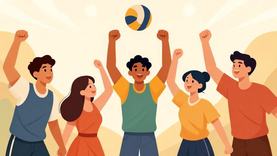 Illustration%20of%20a group%20of%20friends%20cheering%20each%20other%20on%20before%20playing%20a%20game%2C%20warm%20colors%2C%20illustrated%20style