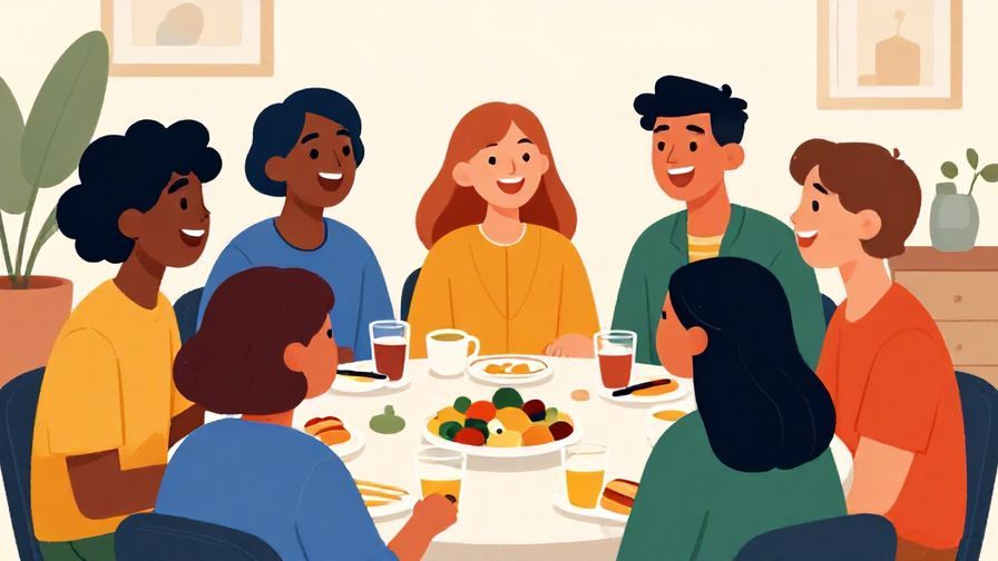 Illustration%20of%20a group%20of%20friends%20gathered%20around%20a%20table%20laughing%20and%20chatting%2C%20vibrant%20colors%2C%20illustrated%20style