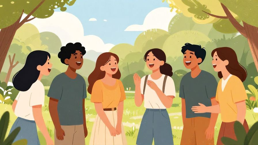 Illustration%20of%20a group%20of%20friends%20laughing%20and%20chatting%20energetically%20in%20a%20park%20with%20bright%20daylight%2C%20illustrated%20style