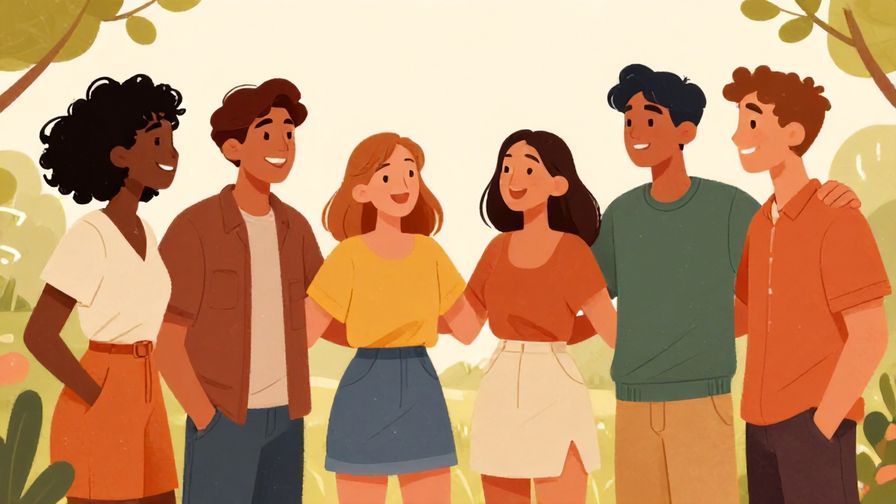 Illustration%20of%20a group%20of%20friends%20laughing%20and%20shrugging%20at%20a%20casual%20outdoor%20gathering%2C%20warm%20and%20friendly%20colors%2C%20illustrated%20style