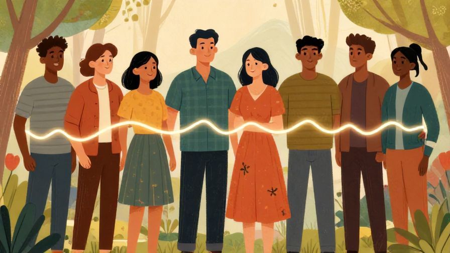 Illustration%20of%20a group%20of%20people%20standing%20together%2C%20linked%20by%20a%20glowing%20thread%20symbolizing%20shared%20fate%2C%20detailed%20background%2C%20vibrant%20colors%2C%20illustrated%20style