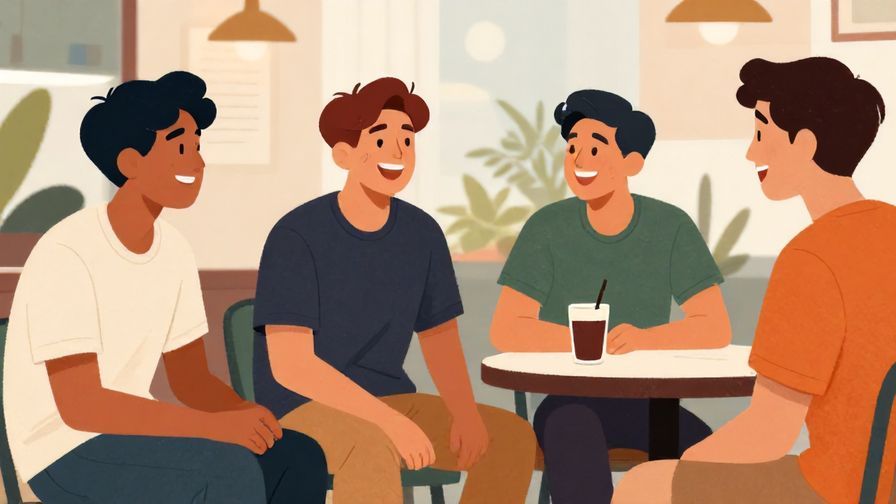 Illustration%20of%20a group%20of%20young%20men%20laughing%20and%20chatting%20in%20a%20casual%20urban%20hangout%2C%20vibrant%20colors%2C%20illustrated%20style