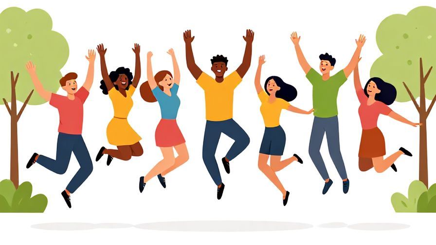 Illustration%20of%20a group%20of%20young%20people%20excitedly%20jumping%20into%20an%20activity%2C%20fun%20and%20energetic%20colors