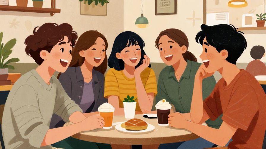 Illustration%20of%20a group%20of%20young%20people%20laughing%20and%20chatting%20in%20a%20cafe%20with%20playful%20expressions%2C%20detailed%20background%2C%20vibrant%20colors%2C%20illustrated%20style