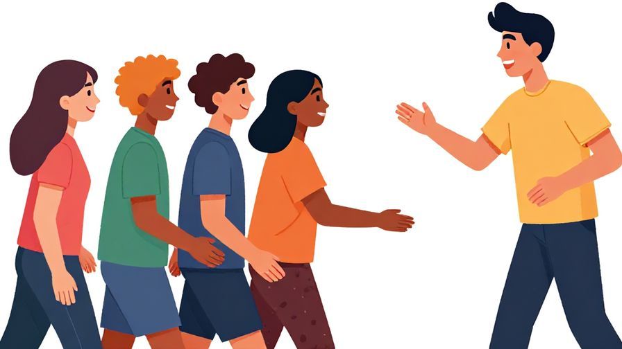 Illustration%20of%20a group%20passing%20items%20in%20order%2C%20a%20person%20smiling%20and%20gesturing%20to%20the%20next%20player%2C%20vibrant%20colors