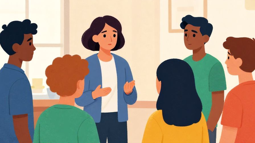 Illustration%20of%20a group%20suddenly%20becoming%20quiet%20and%20disinterested%20after%20one%20person%20speaks%2C%20vibrant%20colors