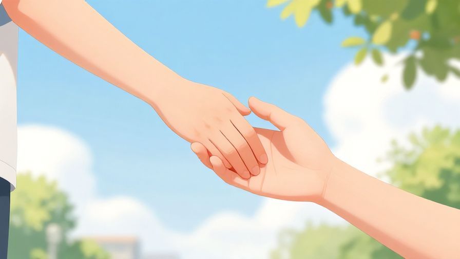 Illustration%20of%20a hand extended%20towards%20helping%20someone%20up%2C%20bright%20daylight%2C%20illustrated%20style