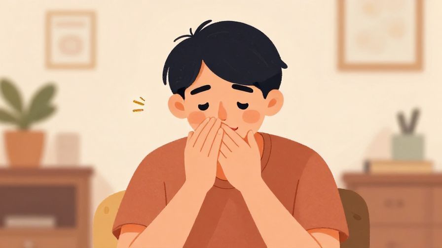 Illustration%20of%20a happy person nodding in satisfaction, cozy home background, warm colors, illustrated style