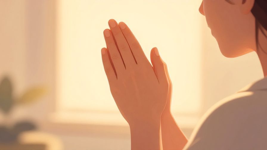 Illustration%20of%20a heartfelt moment with hands together in prayer, soft warm lighting, peaceful atmosphere