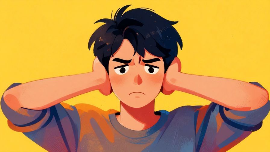 Illustration%20of%20a irritated person covering their ears%2C with a frustrated expression%2C vibrant%20colors%2C%20illustrated%20style