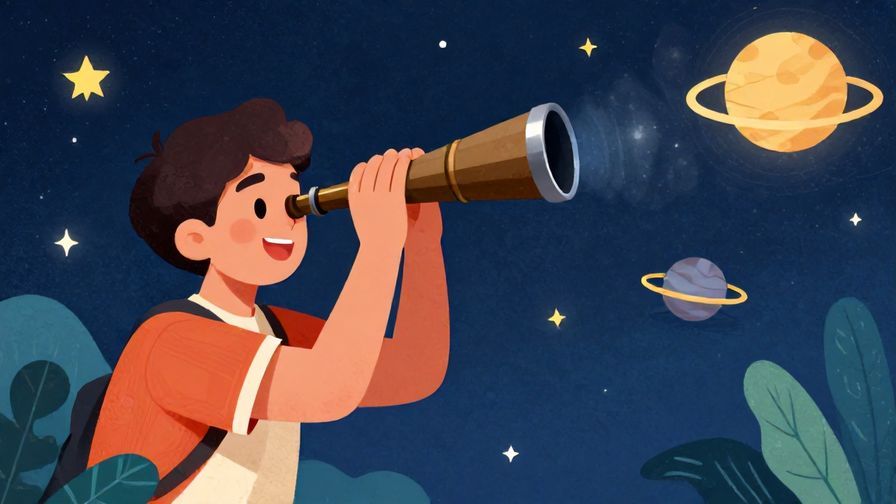Illustration%20of%20a joyful%20person%20looking%20through%20a%20telescope%20at%20stars%20and%20planets%2C%20symbolizing%20curiosity%20and%20new%20findings%2C%20vibrant%20colors%2C%20illustrated%20style