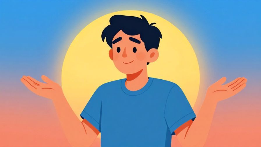 Illustration%20of%20a laid-back person shrugging with a relaxed smile, sunrise in the background, symbolizing hope and uncertainty%2C%20vibrant%20colors%2C%20illustrated%20style