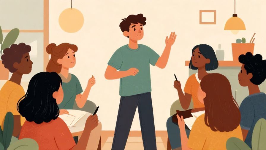 Illustration%20of%20a lively gathering%20with%20one%20person%20looking%20completely%20out%20of%20sync%2C%20colorful%20background%2C%20illustrated%20style