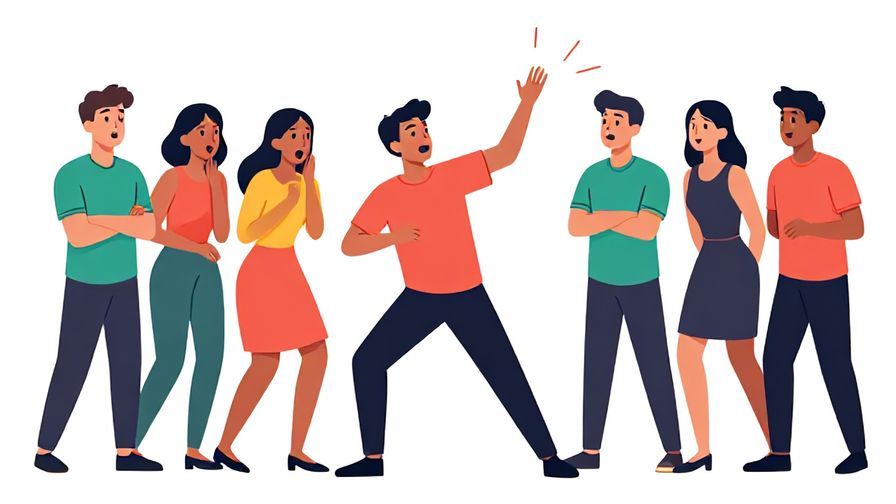 Illustration%20of%20a lively group%20suddenly%20shocked%20and%20quiet%20as%20one%20person%20acts%20out%2C%20dynamic%20colors