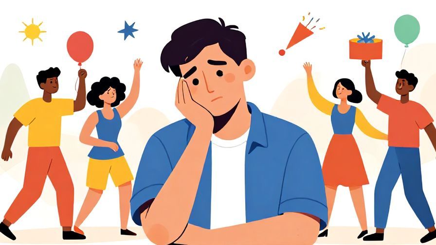 Illustration%20of%20a man%20looking%20bored%20while%20a party%20is%20in%20full%20swing%20around%20him%2C%20bright%20colors%2C%20illustrated%20style