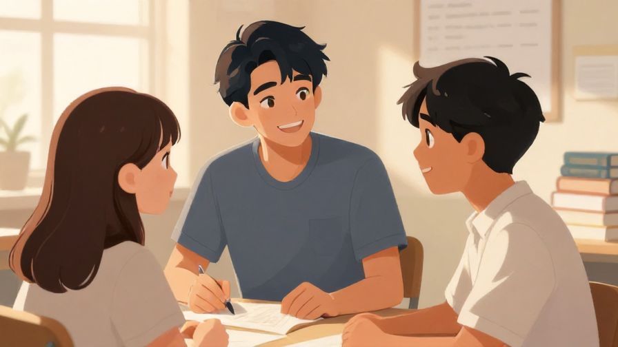 Illustration%20of%20a mentor smiling proudly at a student who is beaming with accomplishment, surrounded by soft light and books
