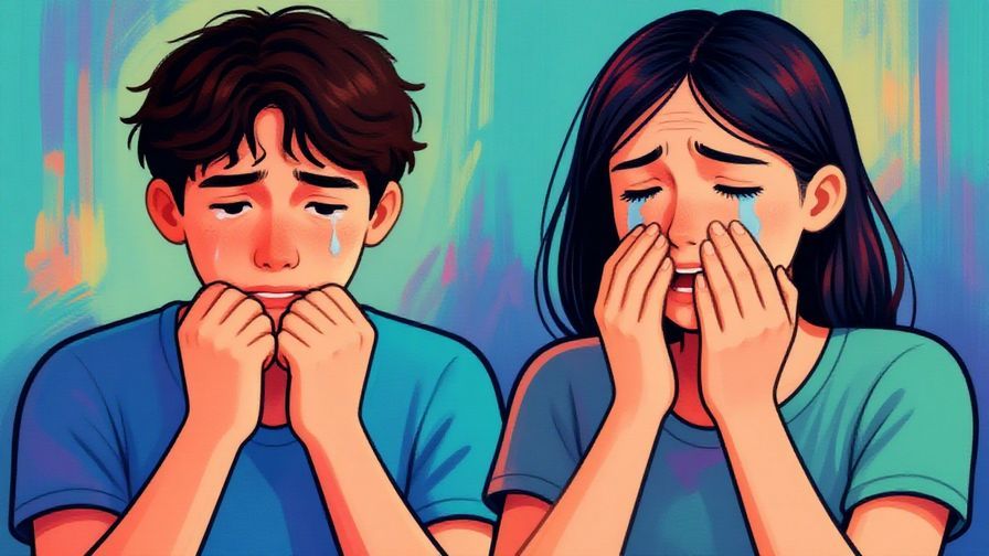 Illustration%20of%20a person biting their lip and holding back tears, enduring a tough moment with strength, vibrant colors, illustrated style