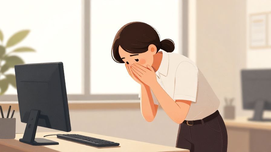 Illustration%20of%20a person bowing apologetically in an office environment, soft lighting, warm tones, illustrated style