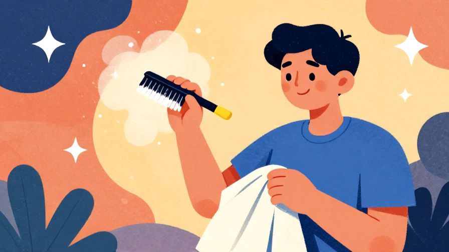 Illustration%20of%20a person brushing off dust from their clothes with a humble smile, detailed background with abstract shapes and stars, vibrant colors, illustrated style