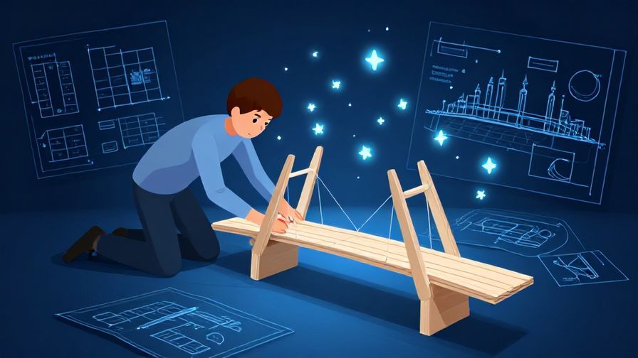 Illustration%20of%20a person building a small model bridge carefully, surrounded by blueprints and glowing stars, symbolizing constructive ideas