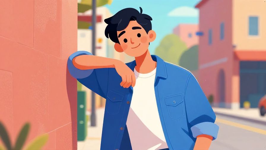 Illustration%20of%20a person casually leaning against a wall, smirking, urban background, vibrant colors, illustrated style