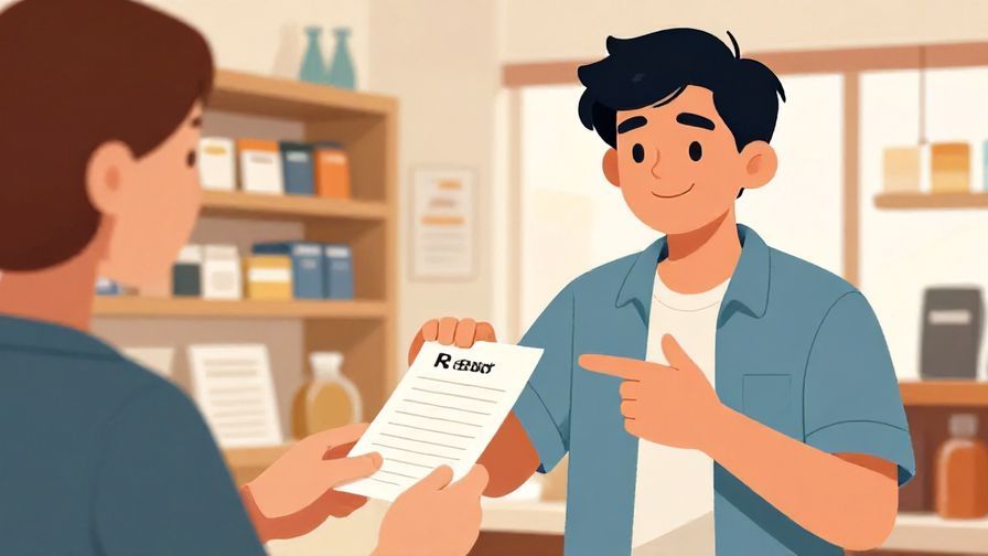 Illustration%20of%20a person casually requesting a receipt with a confident smile, bright colors, informal shop background, illustrated style