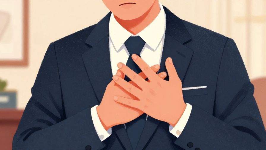 Illustration%20of%20a person clutching their chest in disbelief, formal setting with soft lighting, vibrant colors, illustrated style