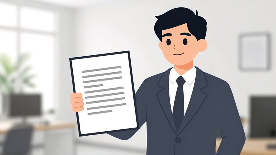 Illustration%20of%20a person confidently holding documents with a satisfied expression, office background