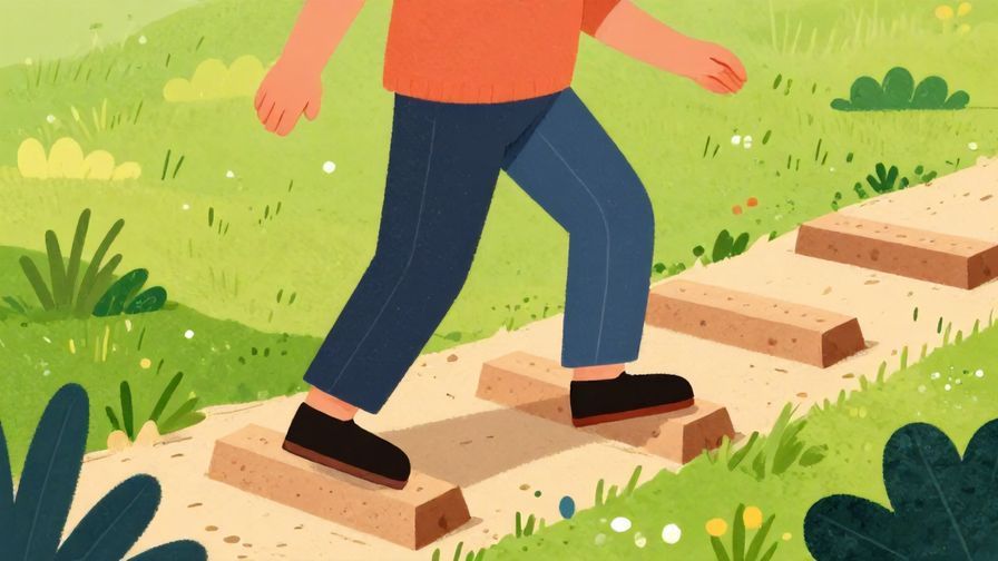Illustration%20of%20a person confidently stepping over obstacles on a path, vibrant colors, illustrated style