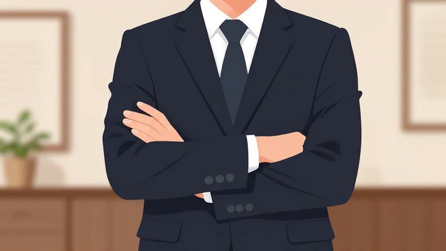 Illustration%20of%20a person crossing arms politely but firmly, formal indoor setting