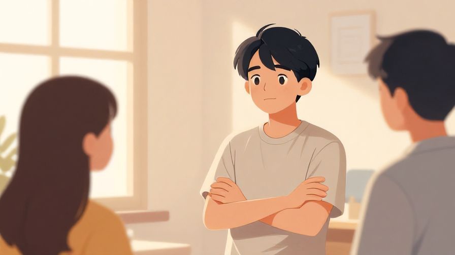 Illustration%20of%20a person crossing arms proudly while another looks impressed, indoors with soft warm lighting