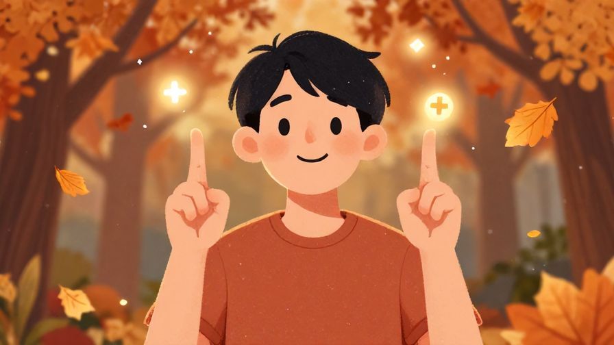 Illustration%20of%20a person crossing fingers with a hopeful smile, surrounded by soft glowing lights and autumn leaves, detailed background, illustrated style